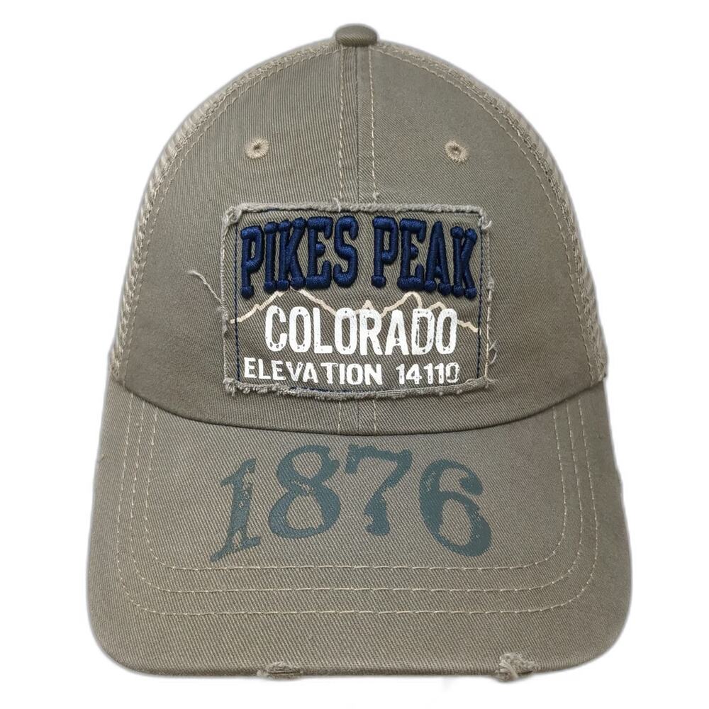 Hat Graphix 360 Baseball Cap Green One Size Pikes Peak Colorado Mesh Distressed